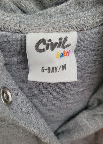 Kapüşonlu Erkek Çocuk Gri Düğmeli Yelek - Görsel 2