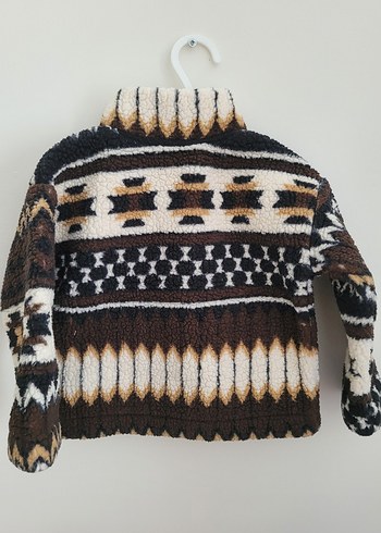 Bohem Tarzı Erkek Çocuk Örgü Yarım Fermuarlı Kazak - Görsel 2