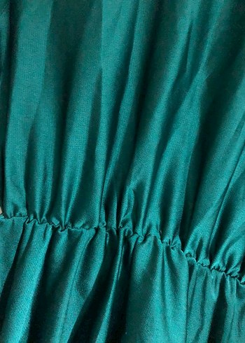 Yeşil Bohem V Yakalı Midi Elbise - Görsel 4