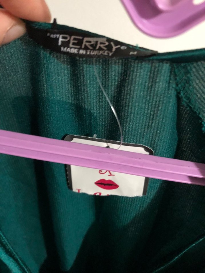 Yeşil Bohem V Yakalı Midi Elbise - Görsel 2