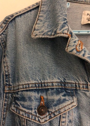 Kadın Mavi Düğmeli Oversize Denim Ceket - Görsel 4