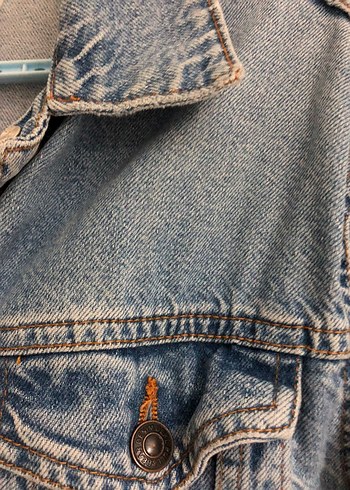 Kadın Mavi Düğmeli Oversize Denim Ceket - Görsel 6