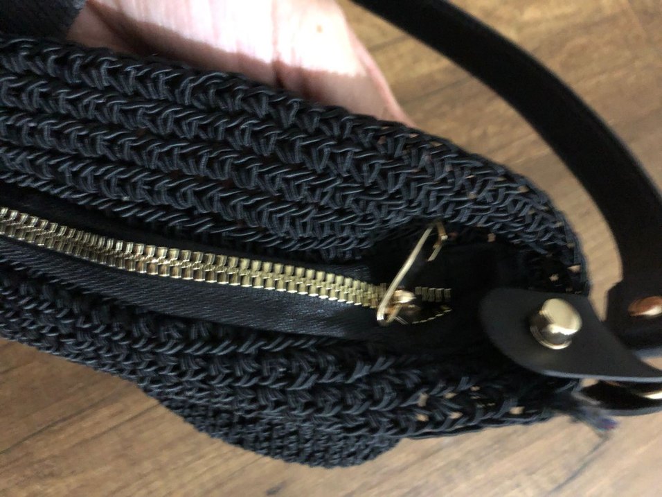 Siyah Örgü Kadın Omuz Çantası - Görsel 3