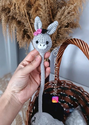 Amigurumi Örğü Eşek Direksiyon Süsü - Görsel 2
