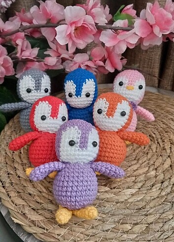 Tasarımcı Amigurumi anahtarlık penguen