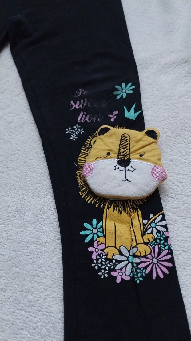 Kız Çocuk Siyah Baskılı Tayt - Görsel 2