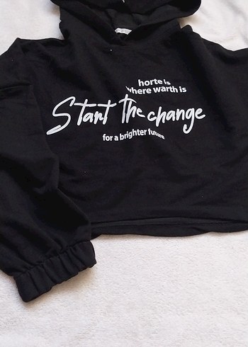 Kapüşonlu Siyah Mini Sweatshirt - Görsel 2