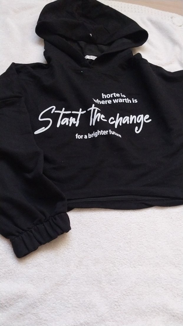 Kapüşonlu Siyah Mini Sweatshirt - Görsel 2