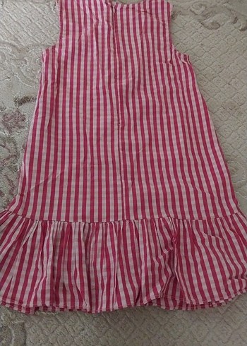 Pembe Ekose Desenli Kız Çocuk Elbise - Görsel 3