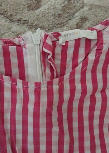 Pembe Ekose Desenli Kız Çocuk Elbise - Görsel 5