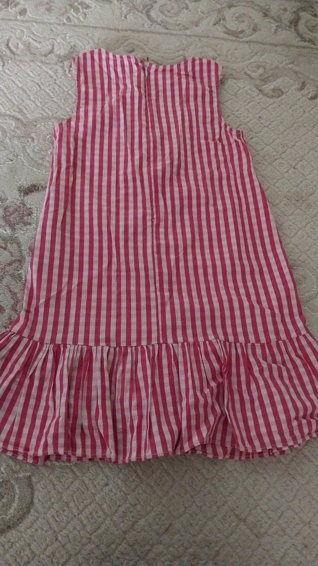 Pembe Ekose Desenli Kız Çocuk Elbise - Görsel 3