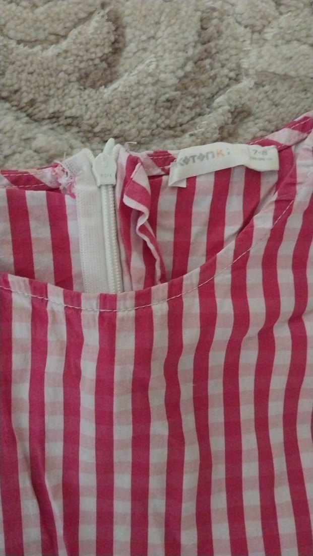 Pembe Ekose Desenli Kız Çocuk Elbise - Görsel 5