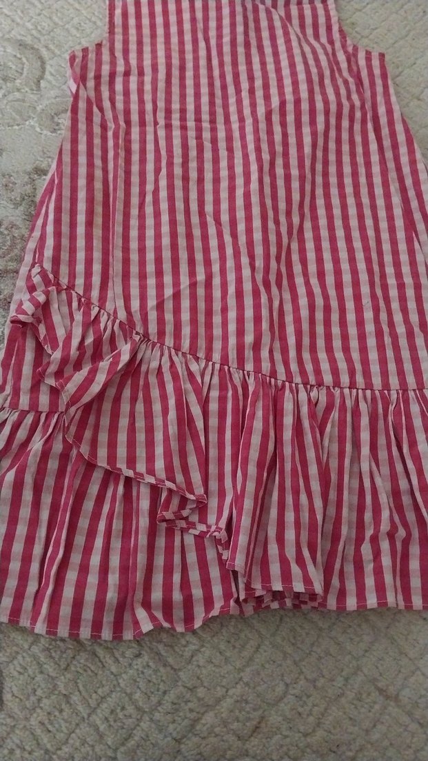 Pembe Ekose Desenli Kız Çocuk Elbise - Görsel 2