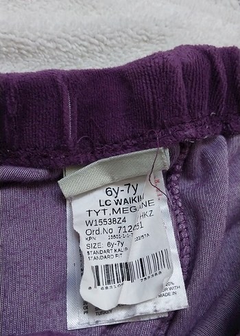 Mor Kadife Kız Taytı - Görsel 4