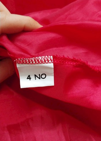 Kız Çocuk Kırmızı Nakışlı Straplez Elbise - Görsel 9