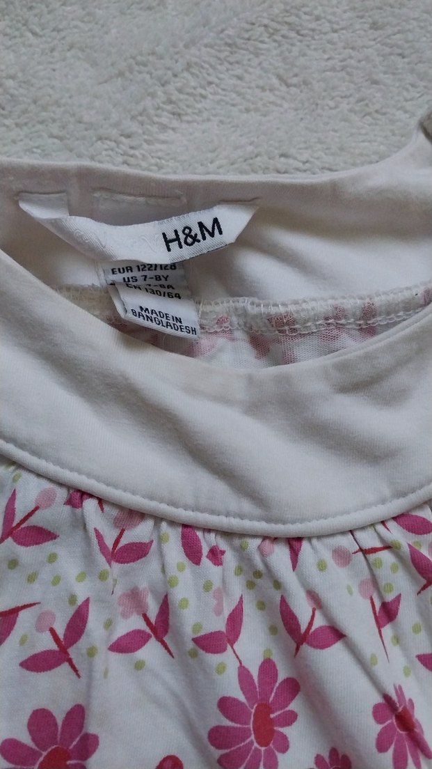 Pembe Çiçek Desenli Kız Elbisesi - Görsel 2