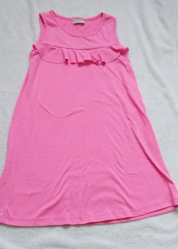 Kız Çocuk Pembe Kolsuz Elbise - Görsel 2