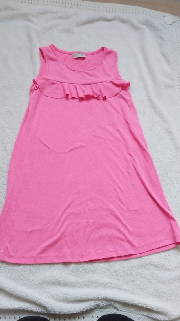 Kız Çocuk Pembe Kolsuz Elbise - Görsel 2