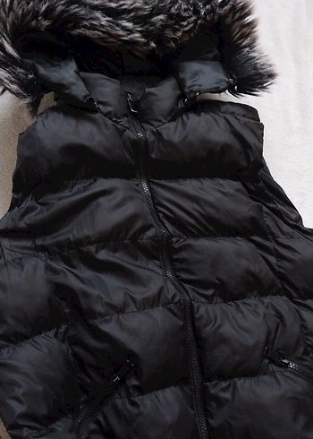 Siyah Uzun Kürklü Kadın Yelek - Görsel 5