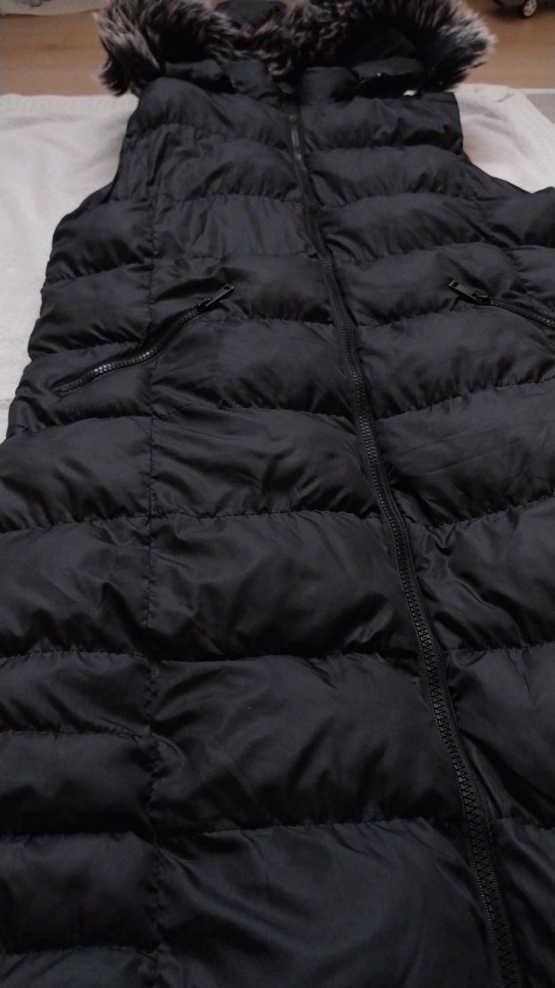 Siyah Uzun Kürklü Kadın Yelek - Görsel 3