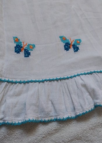 Nakışlı Beyaz Kız Çocuk Elbisesi - Görsel 2