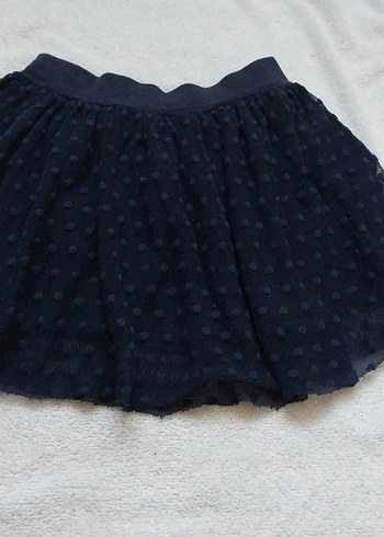 Kız Çocuk Lacivert Puantiyeli Fırfırlı Etek - Görsel 2