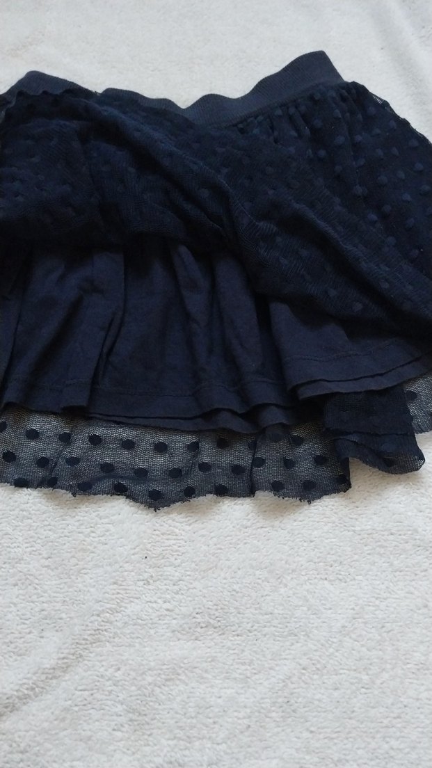 Kız Çocuk Lacivert Puantiyeli Fırfırlı Etek - Görsel 3