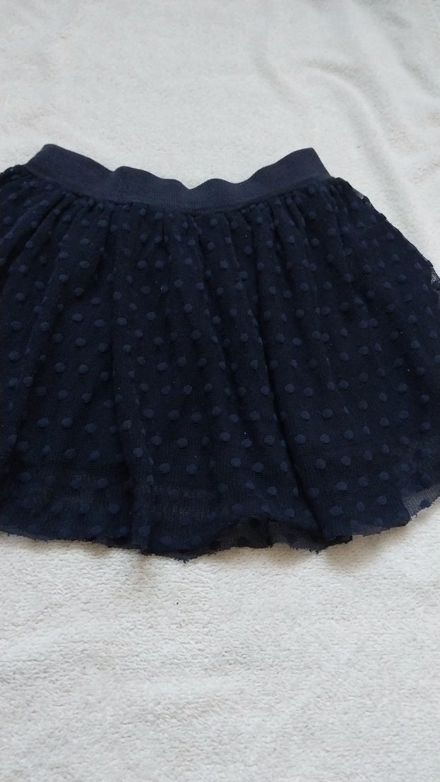 Kız Çocuk Lacivert Puantiyeli Fırfırlı Etek - Görsel 2