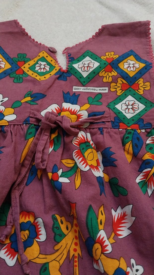 Nakışlı Çok Renkli Kız Çocuk Bohem Elbise - Görsel 4