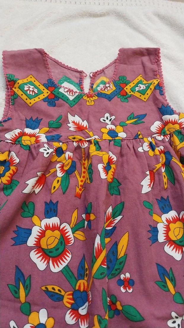 Nakışlı Çok Renkli Kız Çocuk Bohem Elbise - Görsel 2