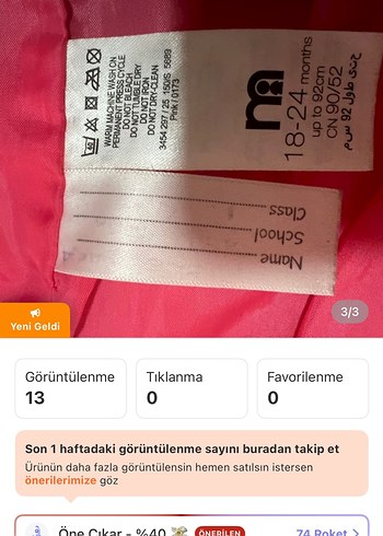 Kız Çocuk Pembe Fermuarlı Yelek - Görsel 3