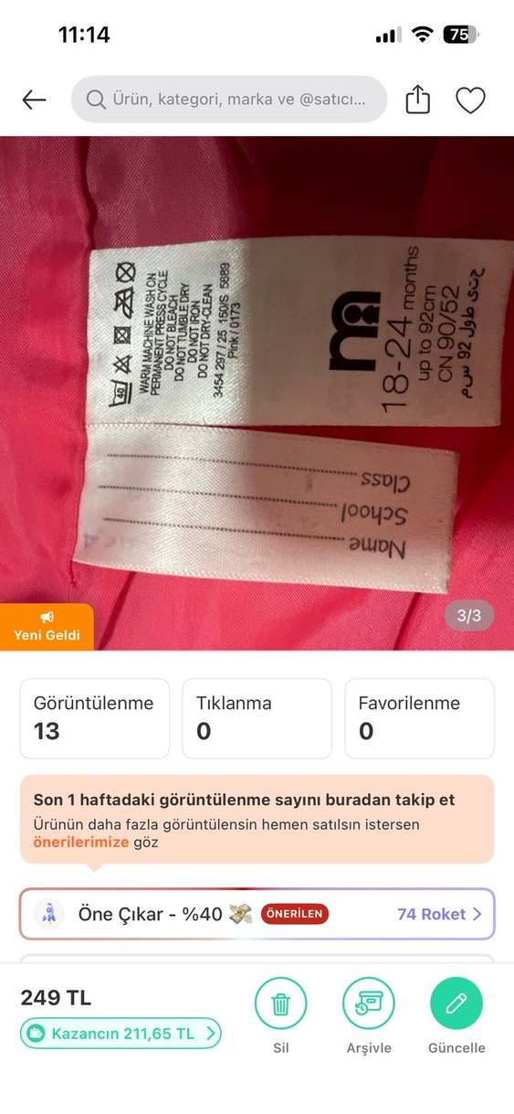 Kız Çocuk Pembe Fermuarlı Yelek - Görsel 3