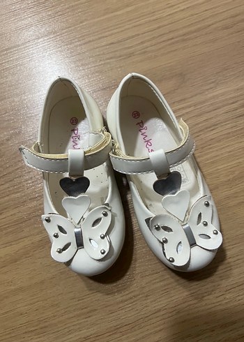 Kız Çocuk kırıkBeyaz Kelebekli Tokalı Babet yenidir - Görsel 2