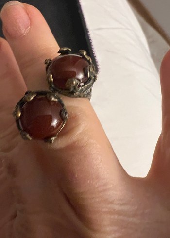 Kahve taşVintage yüzük - Görsel 3