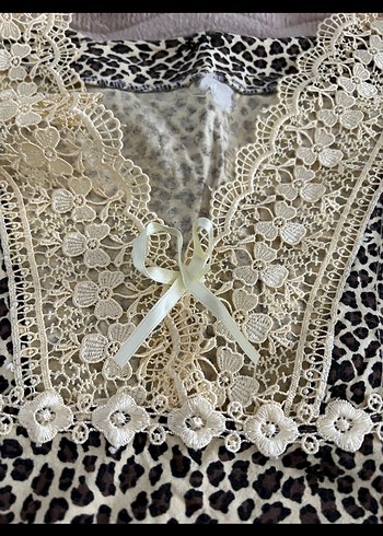 Leopar Desenli Uzun Bohem Kadın Sabahlık - Görsel 2