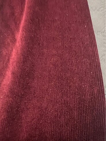 l Beden bordo Renk İnce kadife fitilli tayt