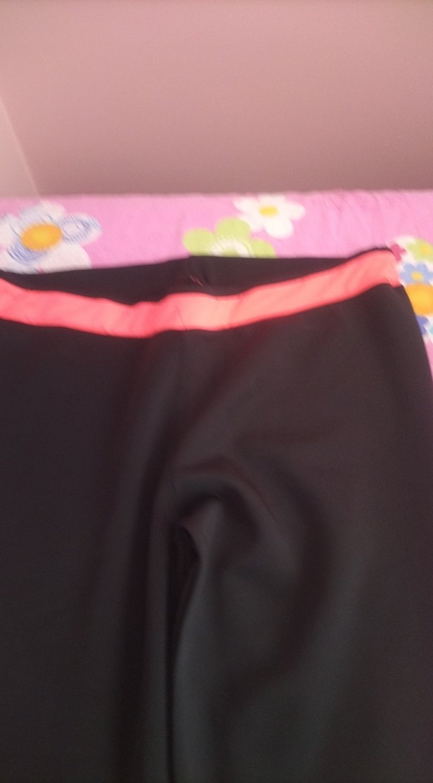 Pembe Bantlı Düz Spor Pantolonu - Görsel 2