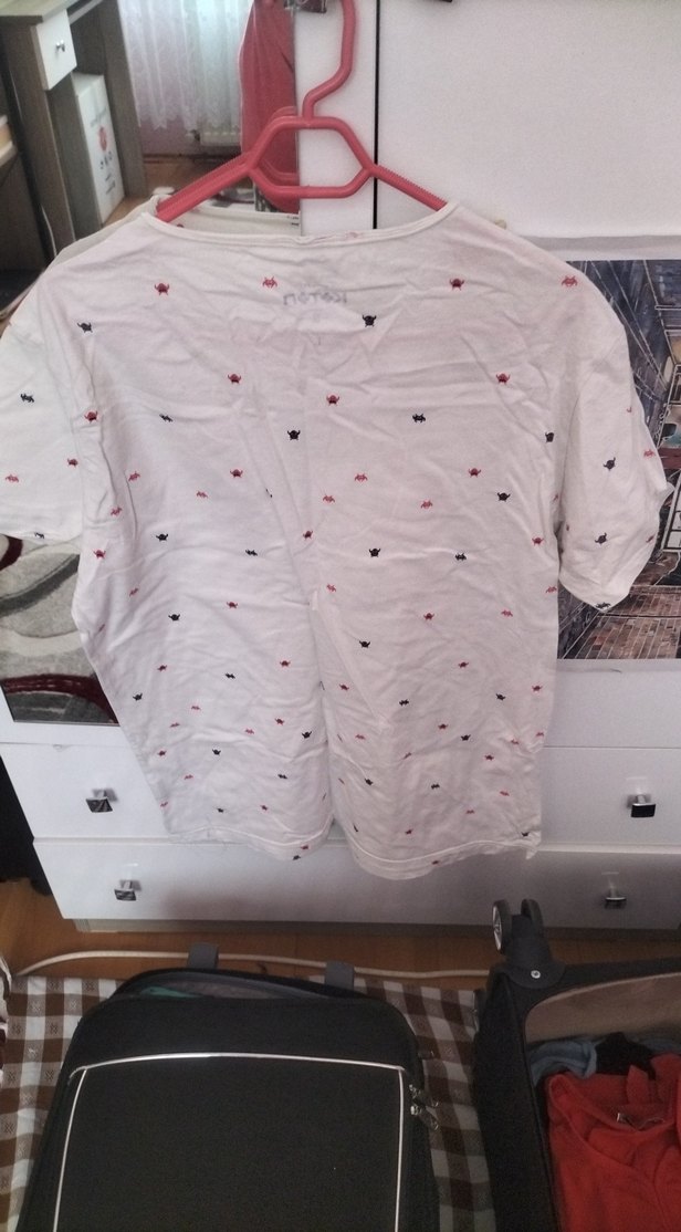 Pamuklu Beyaz Baskılı Kadın Tişört - Görsel 4