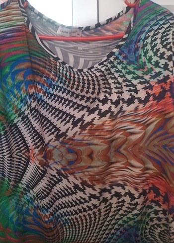 Kadın Pliseli Mini Kravat Boya Bluz - Görsel 2