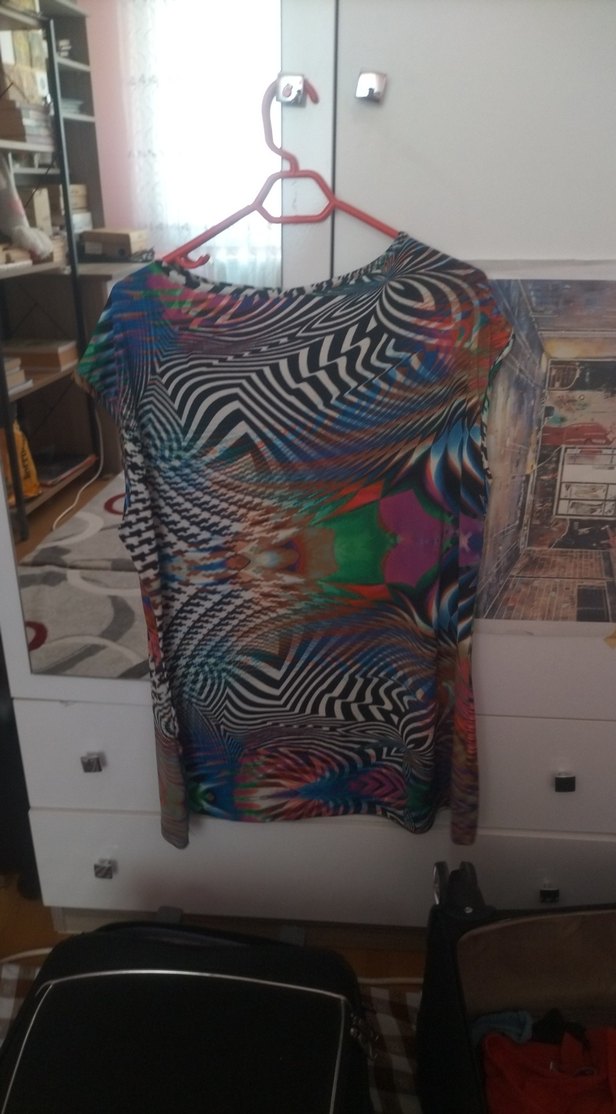 Kadın Pliseli Mini Kravat Boya Bluz - Görsel 4