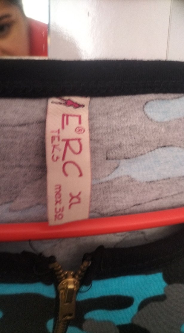 Kadın Turkuaz Kamuflaj Kısa Kollu Tişört - Görsel 3