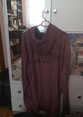 Bordo Baskılı Uzun Kollu Salaş Sweatshirt - Görsel 5