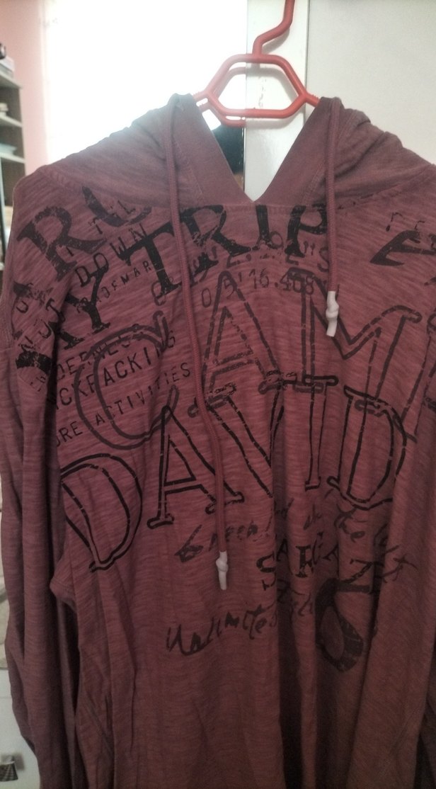 Bordo Baskılı Uzun Kollu Salaş Sweatshirt - Görsel 3