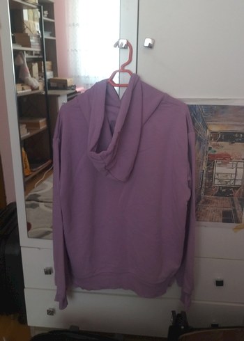 Kadın Mor Kapüşonlu Salaş Sweatshirt - Görsel 4