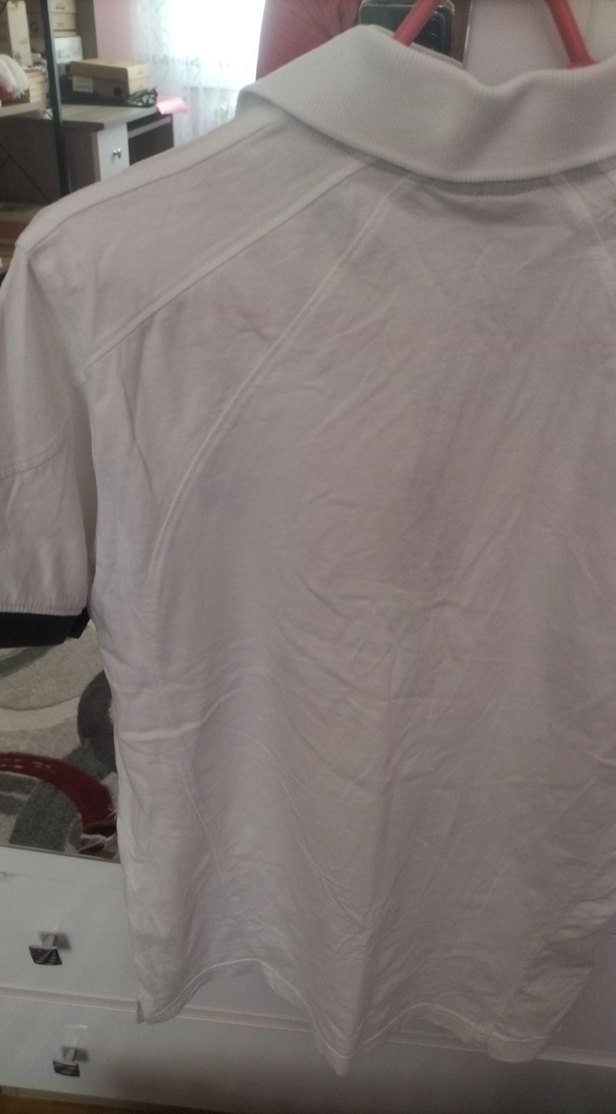 Düğmeli Beyaz Erkek Polo Yaka Tişört - Görsel 5