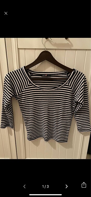 Çizgili crop top
