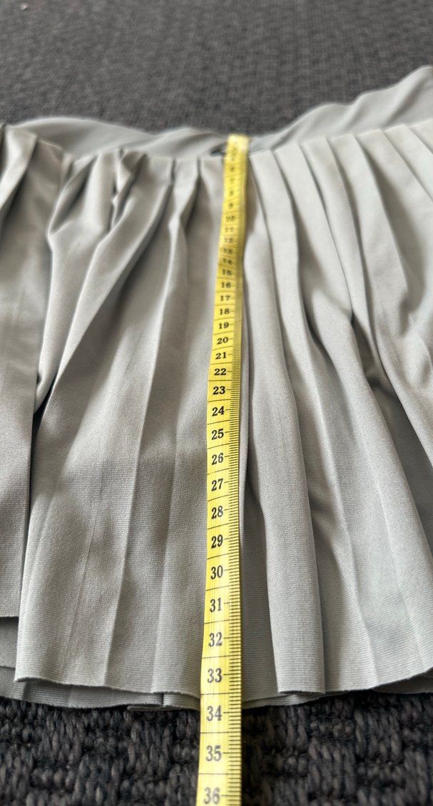 Gri Pliseli Midi Kadın Keten Etek - Görsel 3