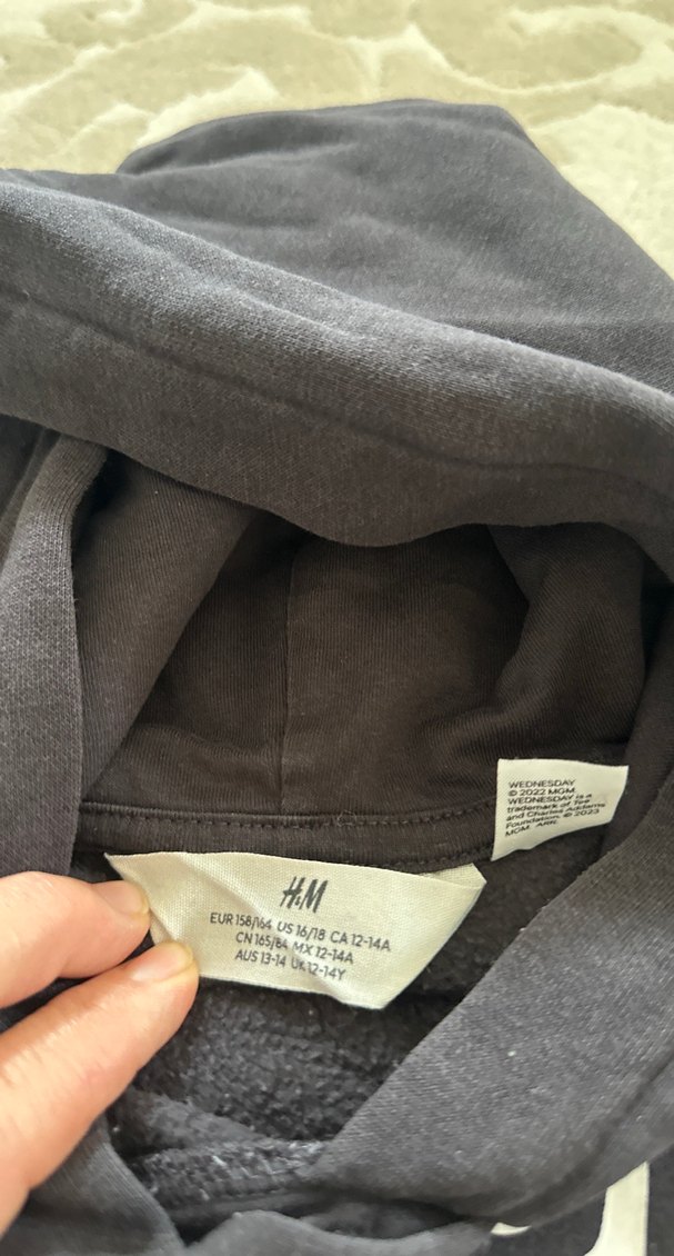 Gri Baskılı Kadın Sweatshirt Kapüşonlu - Görsel 2