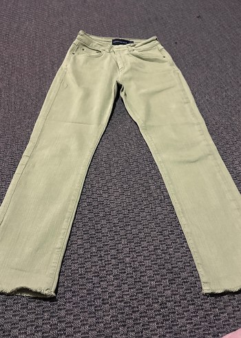 Kadın Haki Regular Fit Midi Jean - Görsel 2