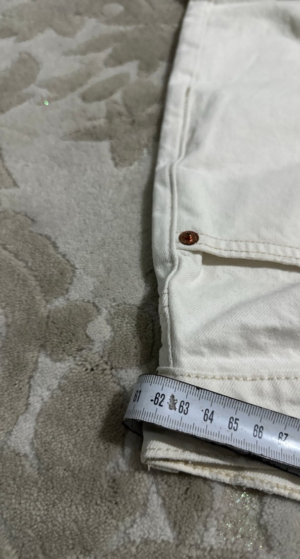 Beyaz Kadın Keten Pantolon - Görsel 5